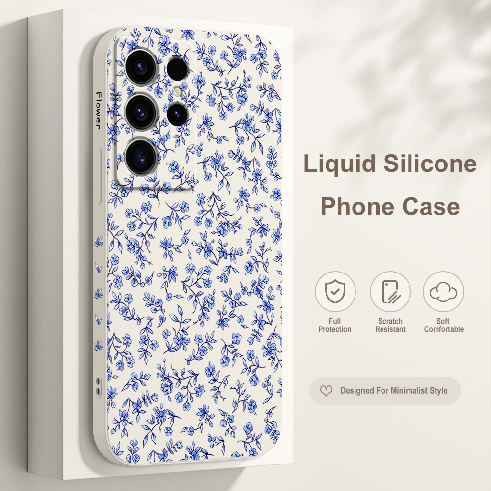 Samsung Galaxy S25 - غطاء هاتف بتصميم زهور ملتوية لسامسونج