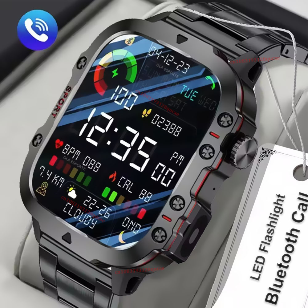 Smartwatch X12 - ساعة ذكية عسكرية جديدة للرجال 2026