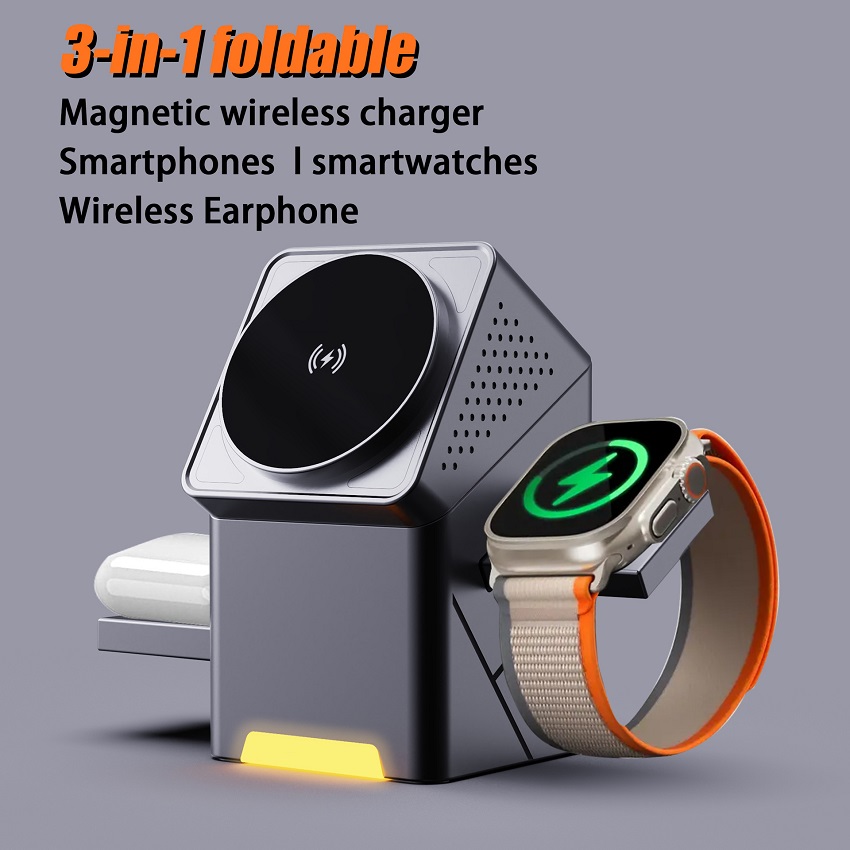 Smartwatch Ac - شاحن لاسلكي مغناطيسي 3 في 1