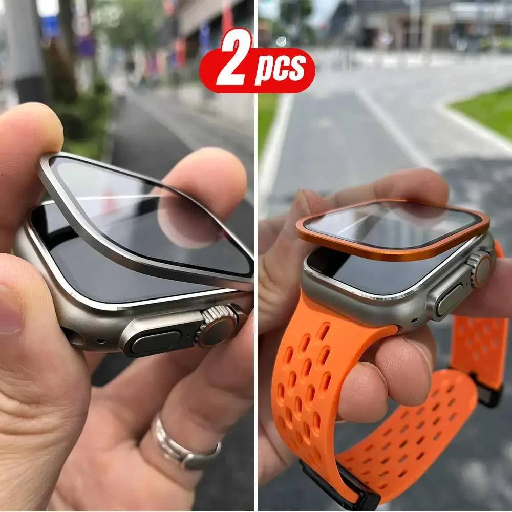 2 قطعة إطار معدني من التيتانيو - مراجعة Smartwatch Watch Accessories For Women وسعره