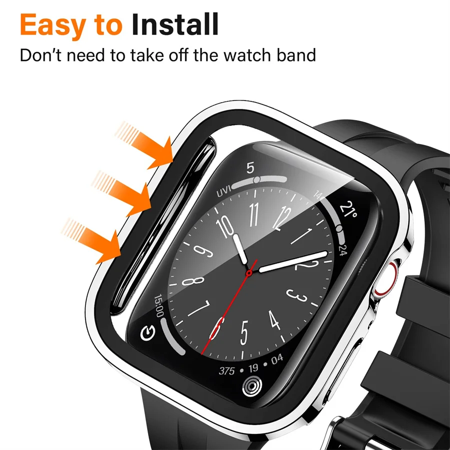 زجاج + غطاء لساعة أبل سلسلة 8  - مراجعة Smartwatch Watch Accessories For Women وسعره