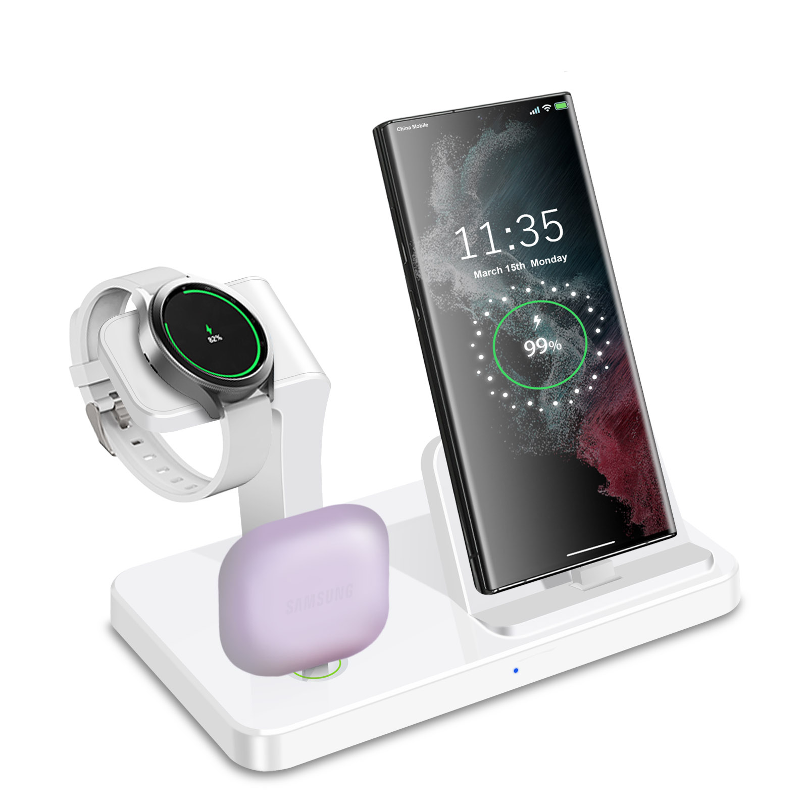 محطة شحن لاسلكية 3 في 1 بمنفذ  - مراجعة Smartwatch Ac وسعره