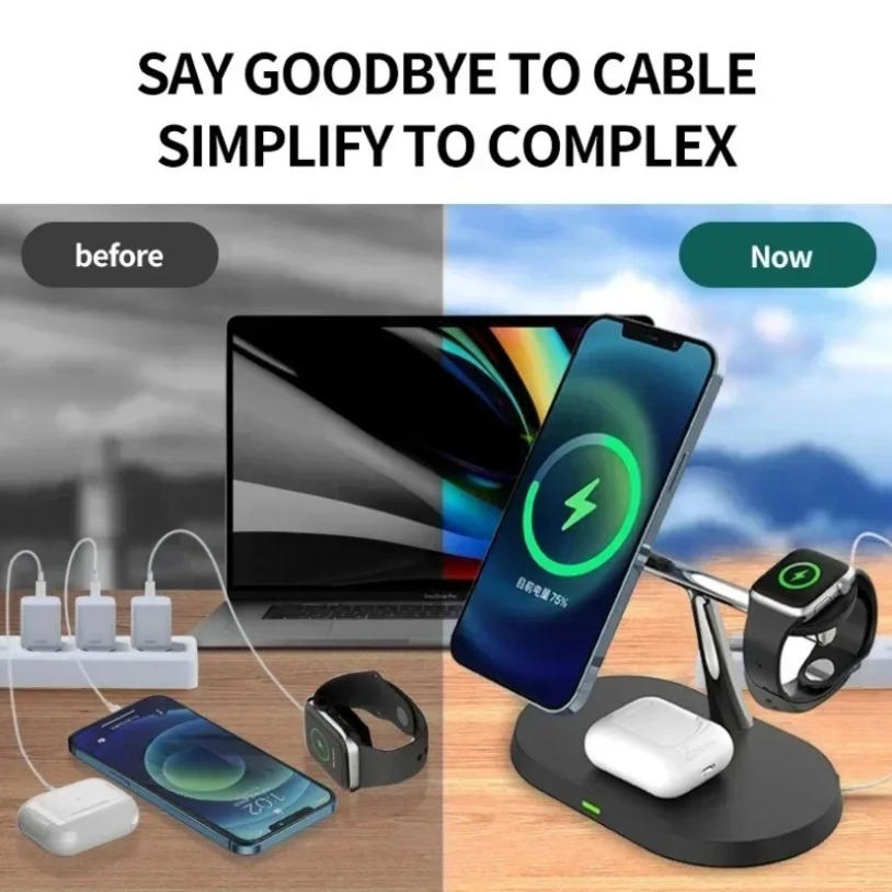 شاحن لاسلكي مغناطيسي 3 في 1 من - مراجعة Smartwatch Ac وسعره