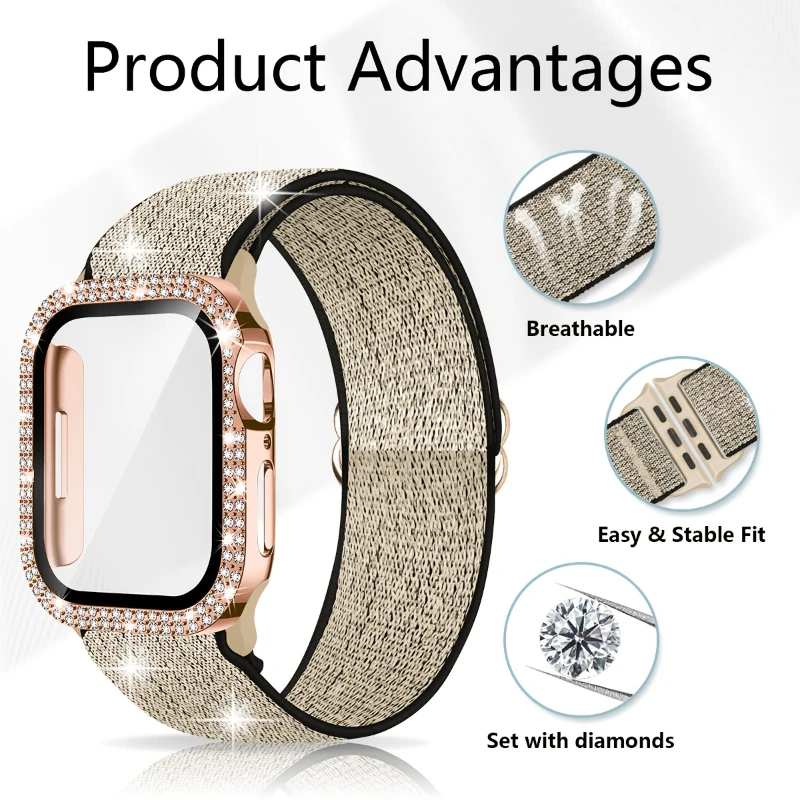الفرقة + حافظة لساعة أبل 45 مل - مراجعة Smartwatch Watch Accessories For Women وسعره
