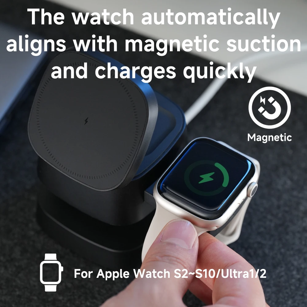 شاحن لاسلكي مغناطيسي 3 في 1 له - مراجعة Smartwatch Ac وسعره