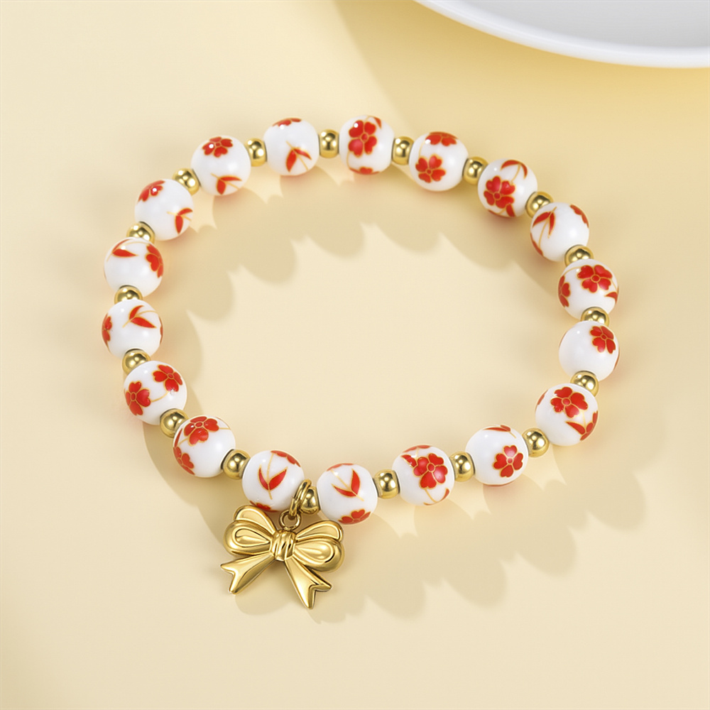 أساور خرز سيراميك ملونة للنساء - مراجعة Ceramic Link Bracelet وسعره