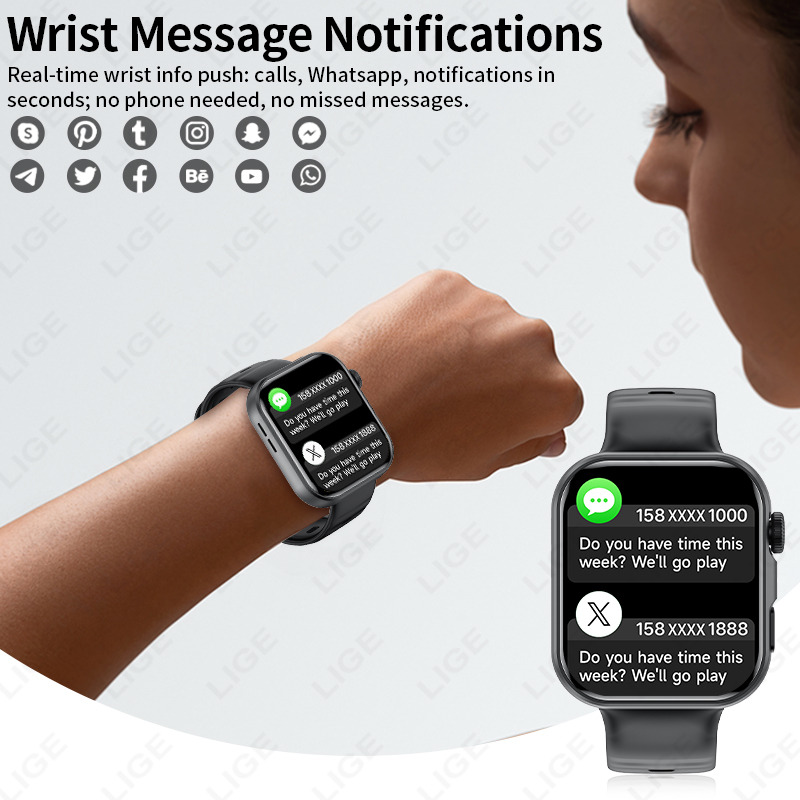 ساعة ذكية LIGE بشاشة HD مقاس 1 - مراجعة Smartwatch X12 وسعره